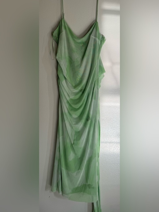 Zara Dresses & Skirts - Zara Sheer Draped Midi Dress in Light Green